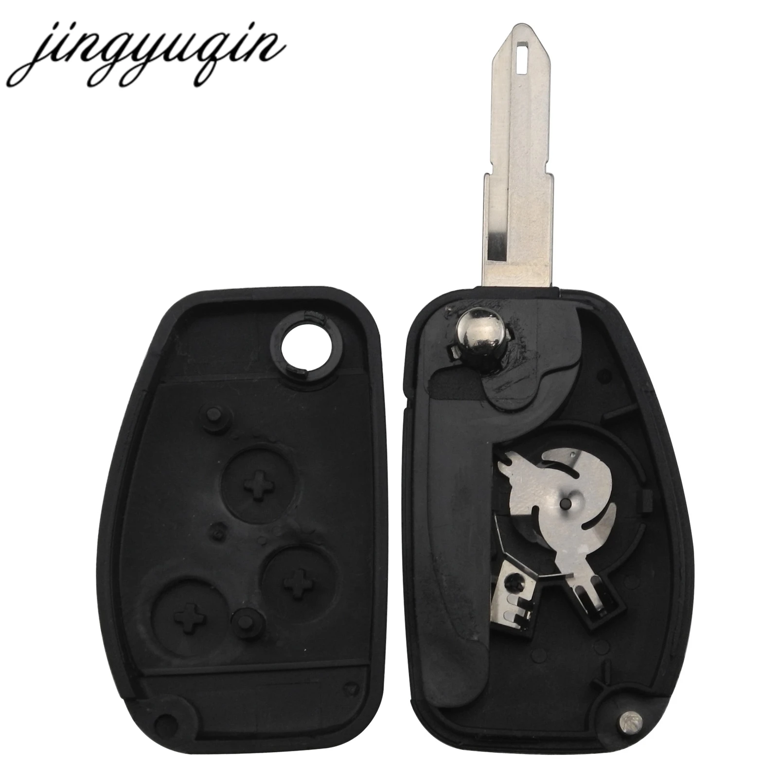 Jingyuqin дистанционный флип-ключ оболочки чехол 2/3 BTN для Renault Duster Logan Fluence Clio Vivaro Master traffix Kangoo Megane laguna