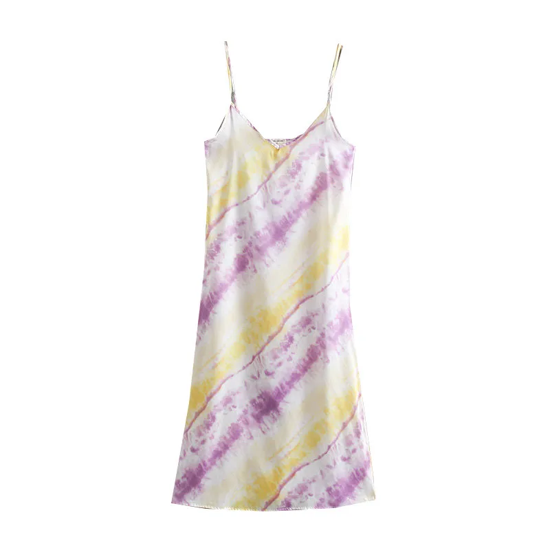 

Tie-dye Strapped Dress Female Spring Summer New Style Korean-style Slimming Very Fairy of France Non-mainstream Sense of Design