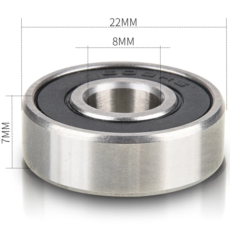 20 шт 608-2Rs шарикоподшипник двойной резиновый герметичный экранированный Миниатюрный глубокий паз 608Rs подшипники для скейтбордов, роликовых коньков, Sc