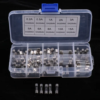 

100 Pieces 5mmx20mm Quick Fast Blow Glass Assorted Fuse Amp 0.2A-15A