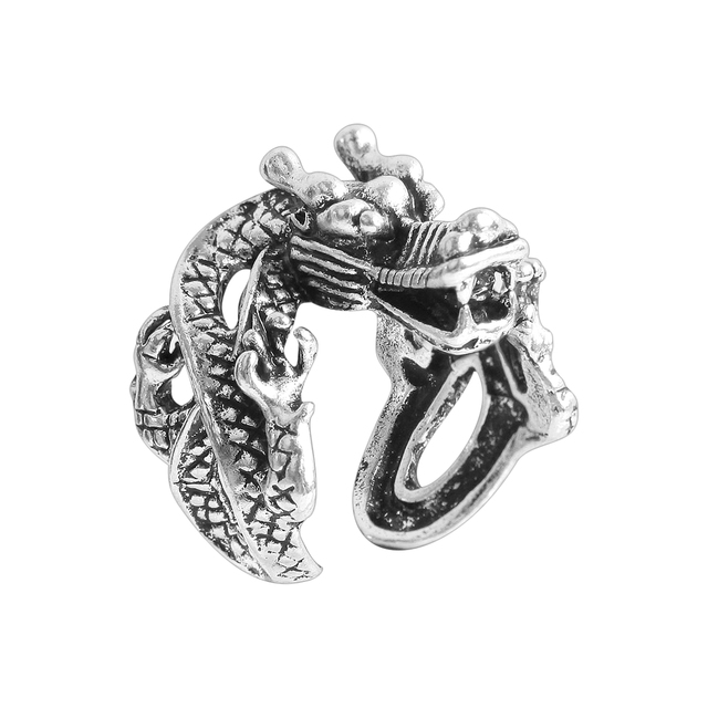 Punk Domineering Animal Dragon Designs Adjustable Rings For Men Teen Boys Retro Cool Fashion Party Jewelry Gift For Men