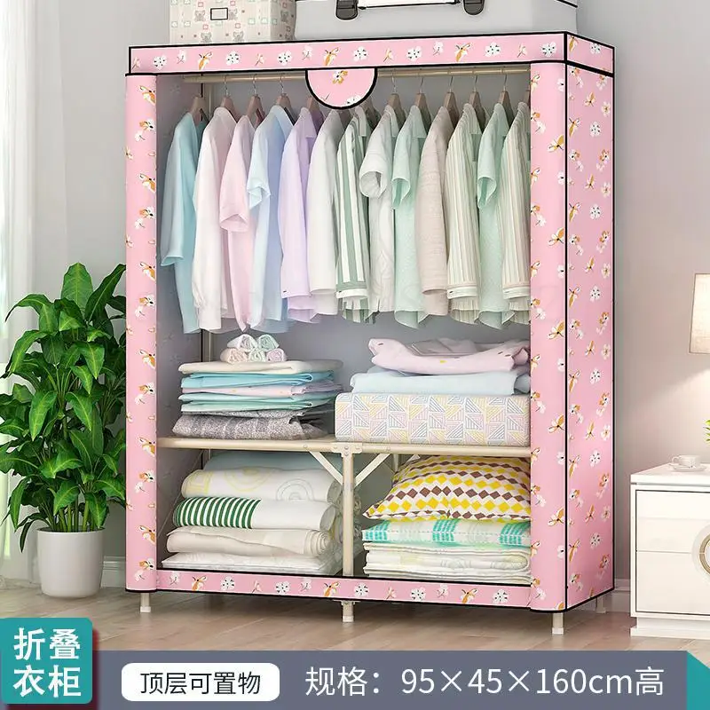 Складной шкаф дома Спальня хранения Аренда простой Тканевый шкаф современный минималистский платяной шкаф ткань - Цвет: Boom Clap  19