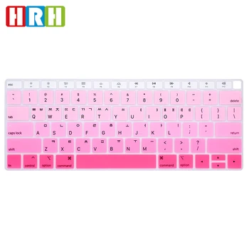 

HRH Korean Rainbow Keyboard Cover Silicone Skin Protector for Macbook Air 13Newest Released with Touch ID Fingerprint US Version