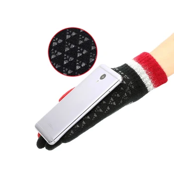 

Men Women Winter Autumn Knitted Gloves Touch Screen Thicken Warm Plush Lining Gloves Mitten Anti-slip Outdoor Sports Gloves