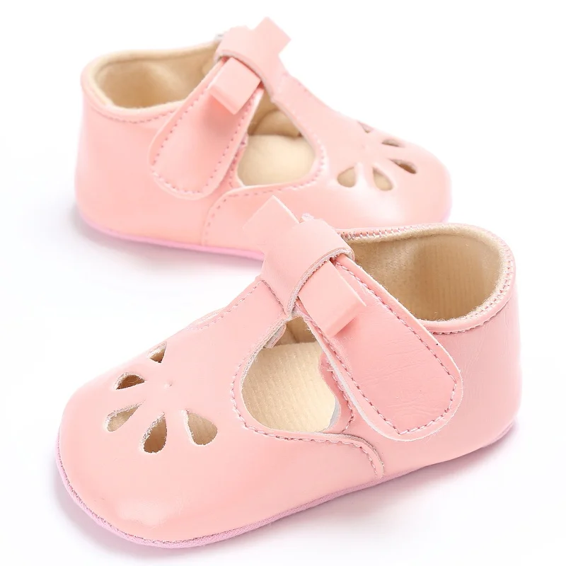 Baby Girls Princess First Walkers Shoes PU Leather Hollow Out Shoes Toddler Infant Anti-slip Prewalkers