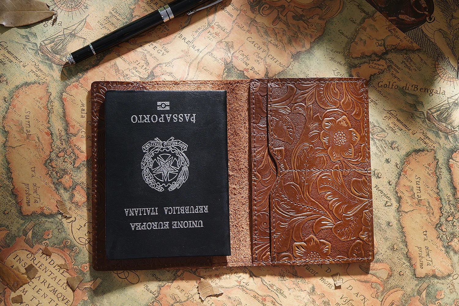 fromthvison capa para documentos de capa protetora vintage de couro para passaporte notebook de coreano