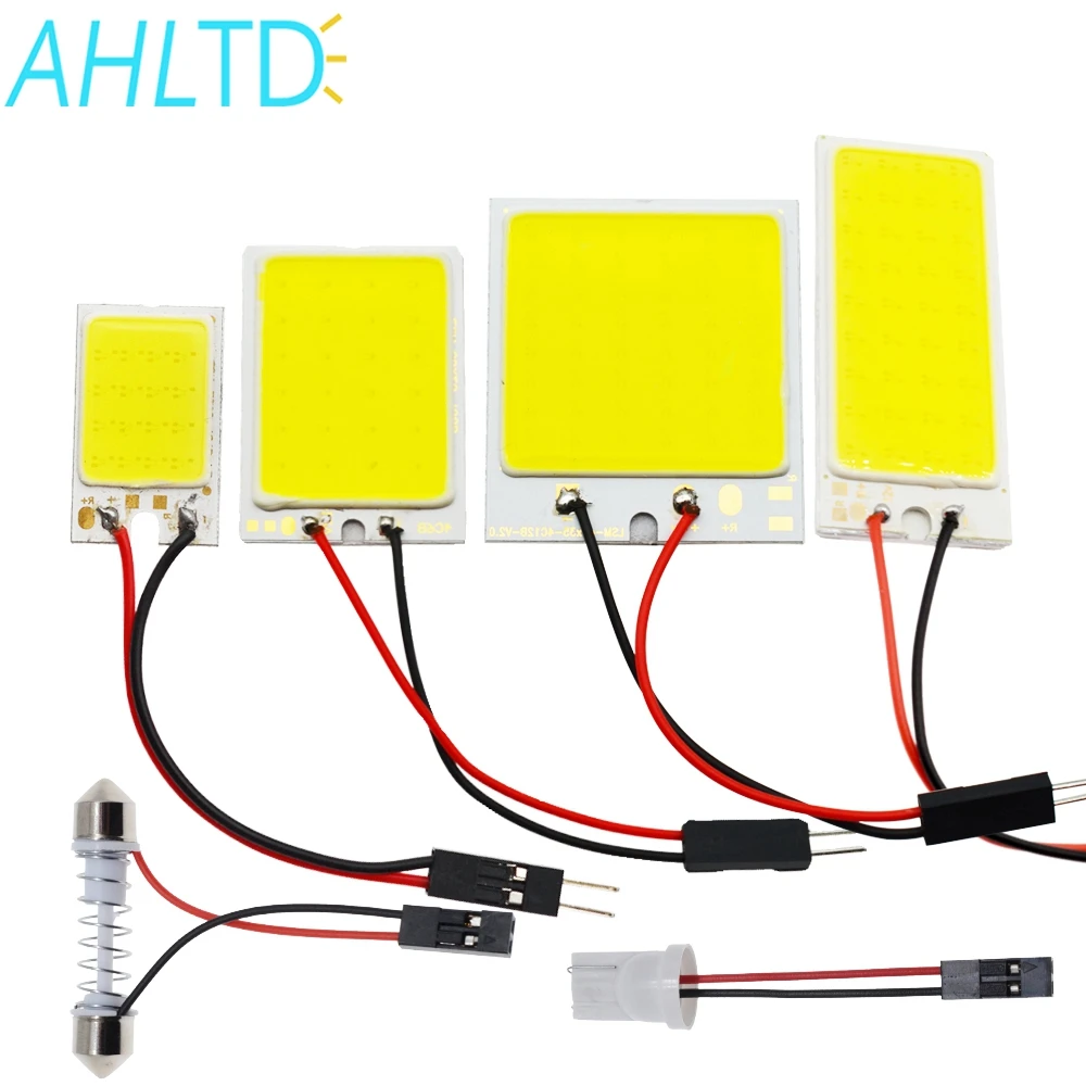 

Promotion 1Pcs White T10 24 Smd Cob Led Panel Car Auto Interior Reading Map Lamp Bulb Light Dome Festoon BA9S 3Adapter DC12v