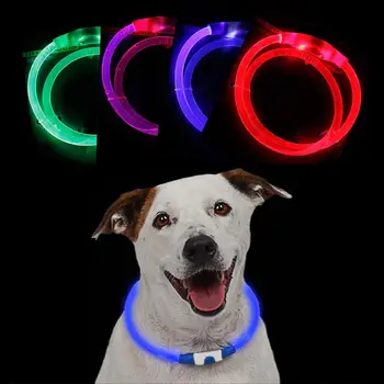 

Pet Dog Puppy Adjustable USB Rechargeable LED Light Glowing Collar Neck Strap