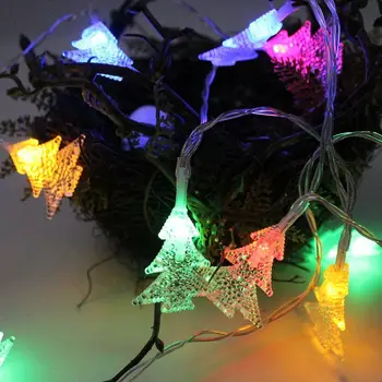 

Christmas tree 1M 3M 5M Christmas Light Strings 2019 New Snowflakes Bells Pentagram Battery Light Strings LED Night Lamp