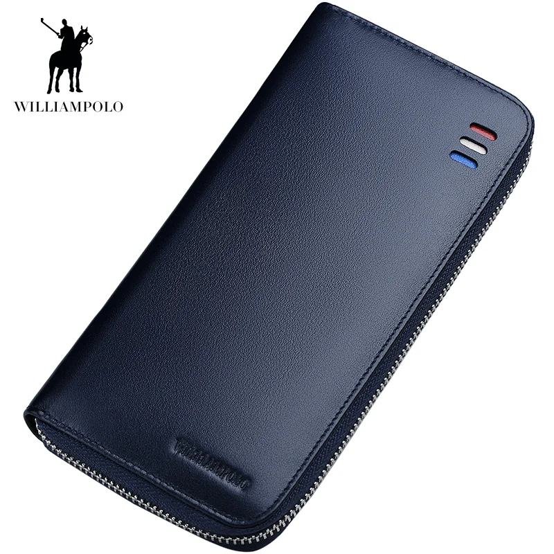 Модный кошелек от бренда WILLIAMPOLO! Горячая Распродажа! Знаменитый Роскошный Кожаный клатч на молнии из кожи, мужской кошелек PL273 - Цвет: blue