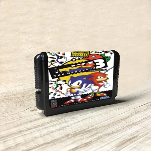 Soniced Game the Hedgehog 3 - Japan Label Flashkit MD Electroless Gold PCB Card for Sega Genesis Megadrive Video Game Console