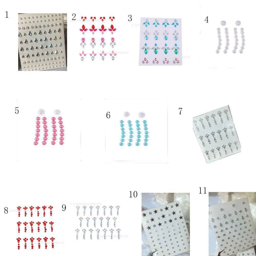 Rhinestones Temporary Diamond Gems Sticker,Crystal Tattoo Adhesive,For Festival Party Eyes Face Body Makeup Nail Art Decor