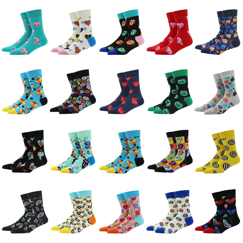Unisex Fashion Style Love Smiley Socks Cotton Harajuku Colorful Full Socks for Women Happy Funny Man Socks Medias