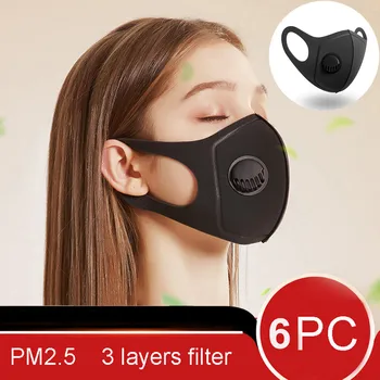 

6pc Unisex Reusable Dustproof Dust Pm2.5 masque Haze Pollution Respirator Cover Reusable masques Cotton Mascarillas Mouth Muffle