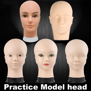 

XUANGUANG Training Mannequin Head Canvas Block Head Display Styling Mannequin Manikin Head Wig Stand Fish mouth clip Awl