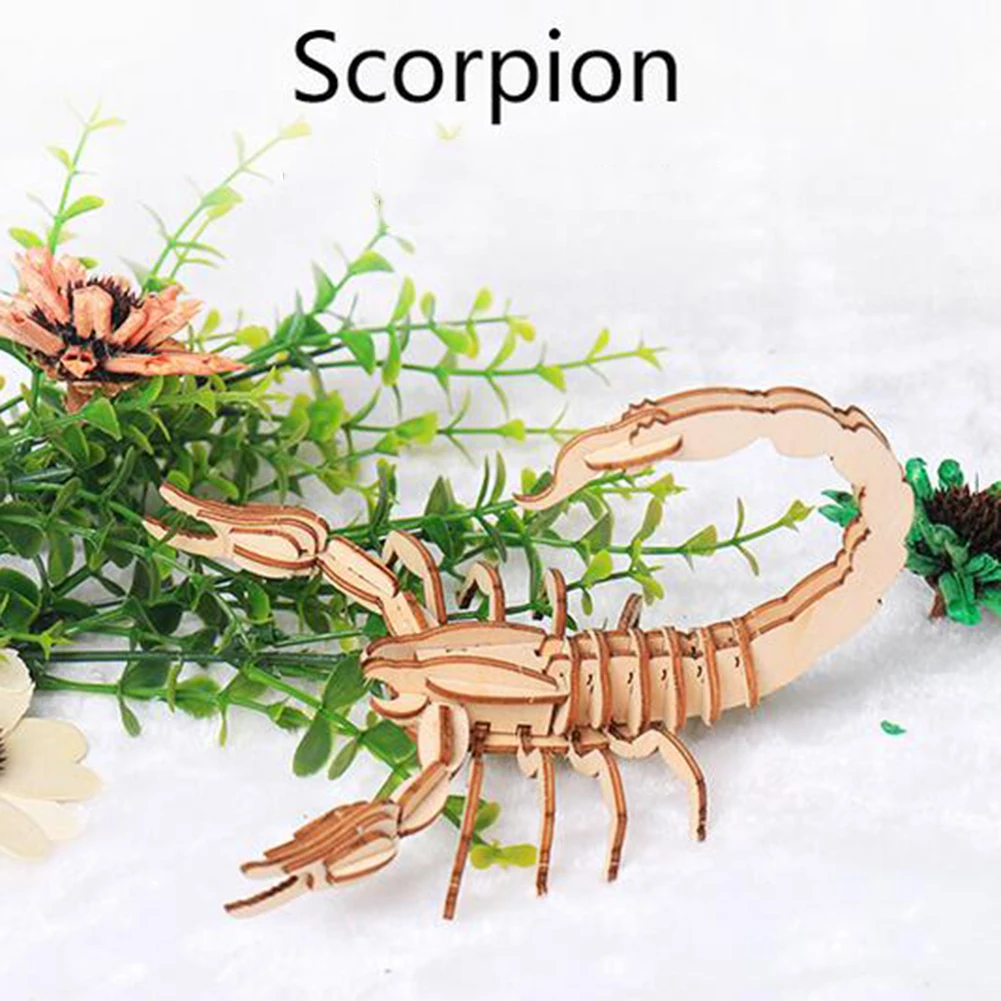 Детские 3D головоломки с насекомыми игрушка деревянная Бабочка модель насекомого Пазлы DIY сборка ремесла образование детская игрушка