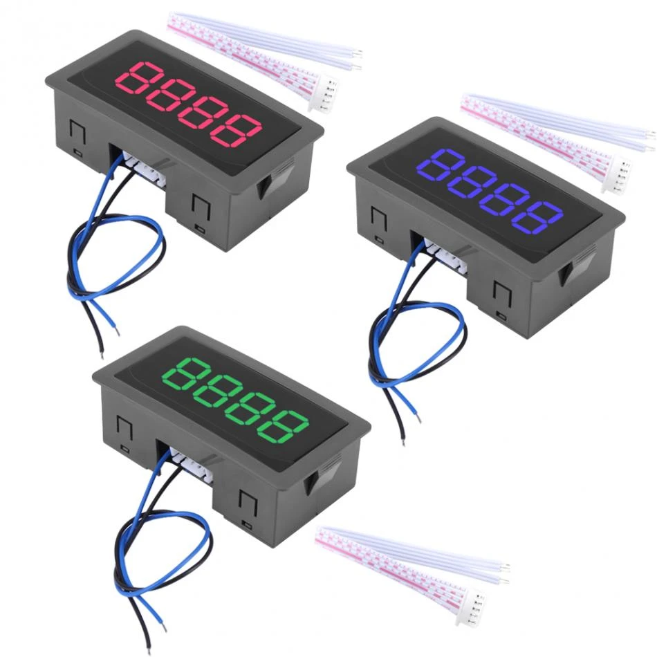 DC LED Digital Display 4 Digit 0-9999 Up/Down Plus/Minus Panel Counter Meter with Cable Kathlen Digital Counter DC LED Digital Display 4 Digit 0-9999 Up/Down Plus/Minus Panel Counter Meter with Cable Kathlen Digital Counter