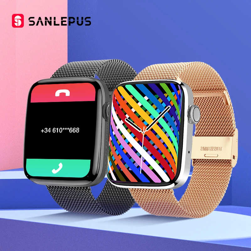 Смарт-часы SANLEPUS с Bluetooth и поддержкой звонков 2021 дюйма | Электроника