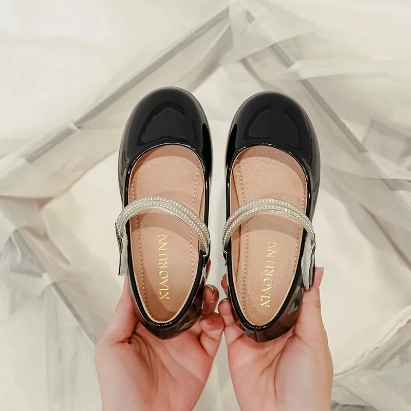 Single Girls Cream-colored Shoes Kids Flat 2025 Pupils Contracted