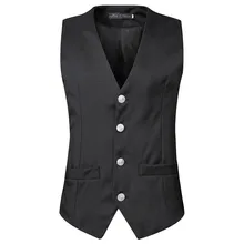For New Products New Style Men Suit Silver Clasp Waistcoat Casual Vest Formal Wear Waistcoat