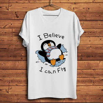 

cute Snow Penguin funny t-shirt homme summer short sleeve t shirt men new white hipster casual tshirt unisex streetwear