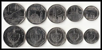 

Set 5 Pieces America Cuba Coins New Original Coin Unc Commemorative Edition 100% Real