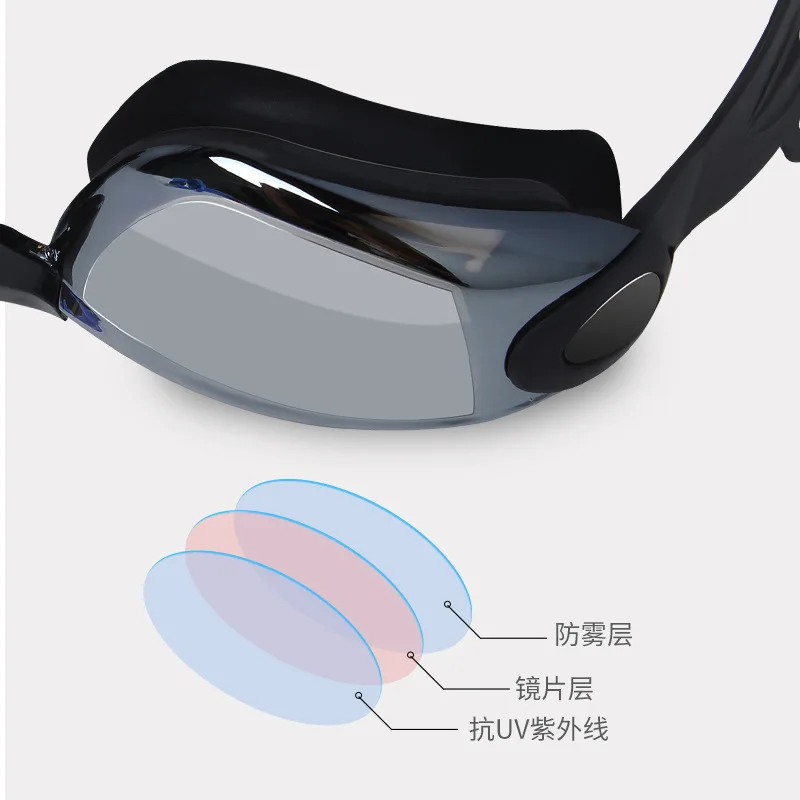 Силикагель высокой четкости гальванические водонепроницаемые противотуманные близорукость силиконовые очки для мужчин и женщин большая коробка очки для плавания Wate