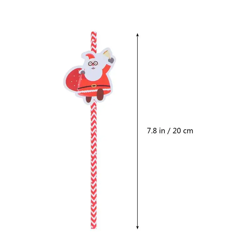 36pcs Christmas Paper Straws Cartoon Decorative Drinking Straw Party Supplies Photo Props