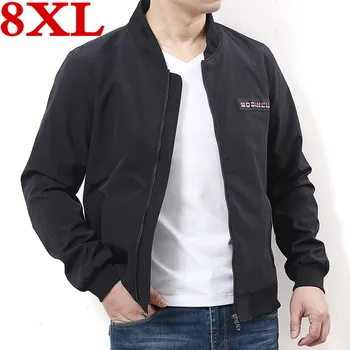 

plus size 8XL 7XL 6XL 5XL New spring Autumn stand Mens Army green black Jackets And Coats Male Baseball Jackets Men's Coat
