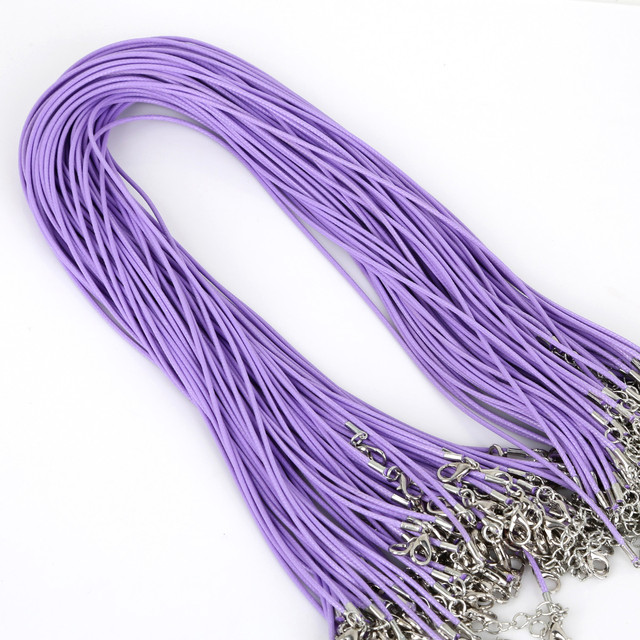 1.5/2mm Cotton Waxed Cord Adjustable Braided Rope String Necklace Chain with Lobster Clasp DIY Jewelry Making Handmade
