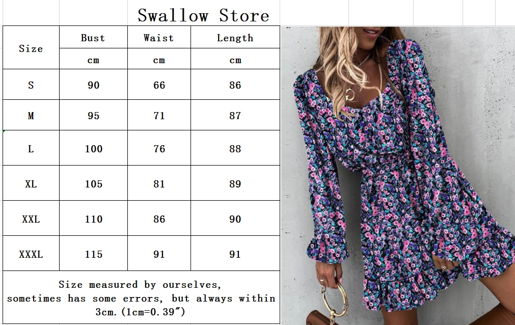 Elegant Square Collar Backless Mini Dress 2020 Autumn Puff Long Sleeve Ruffle Dress Vintage Women Floral Print Party Dress long sleeve wedding dresses