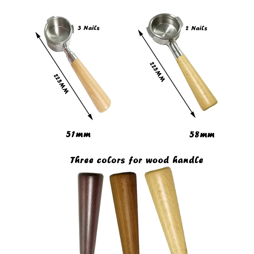 51/54/58mm Stainless Steel Bottomless Portafilter Coffee Espresso Machine Handle Dosing Ring With Magnet Wareset For Delonghi