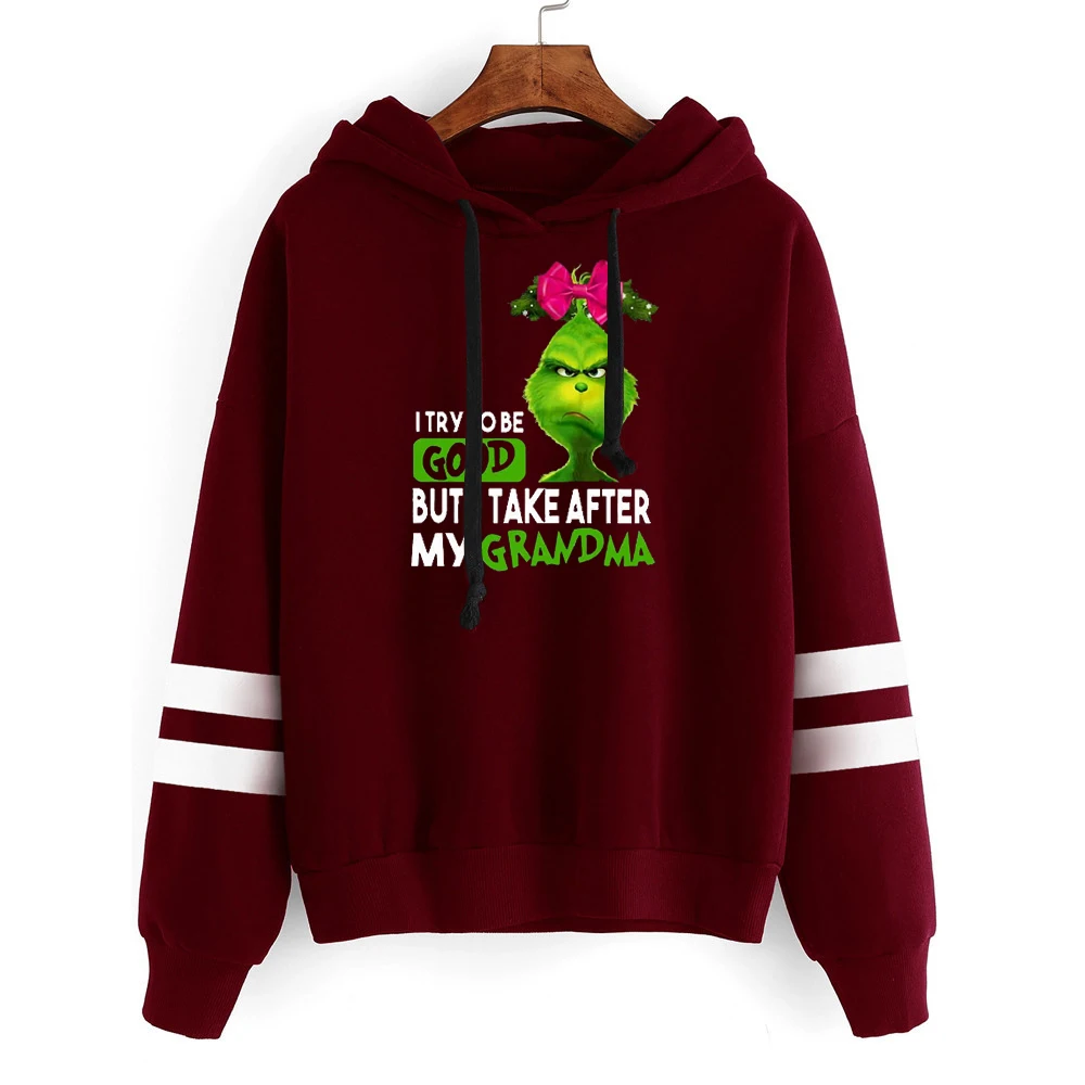 Я стараюсь быть хорошим, но я принимаю после своей бабули Grumpy Grinch футболки женские Готический Винтаж Эстетическая Рождественская рубашка