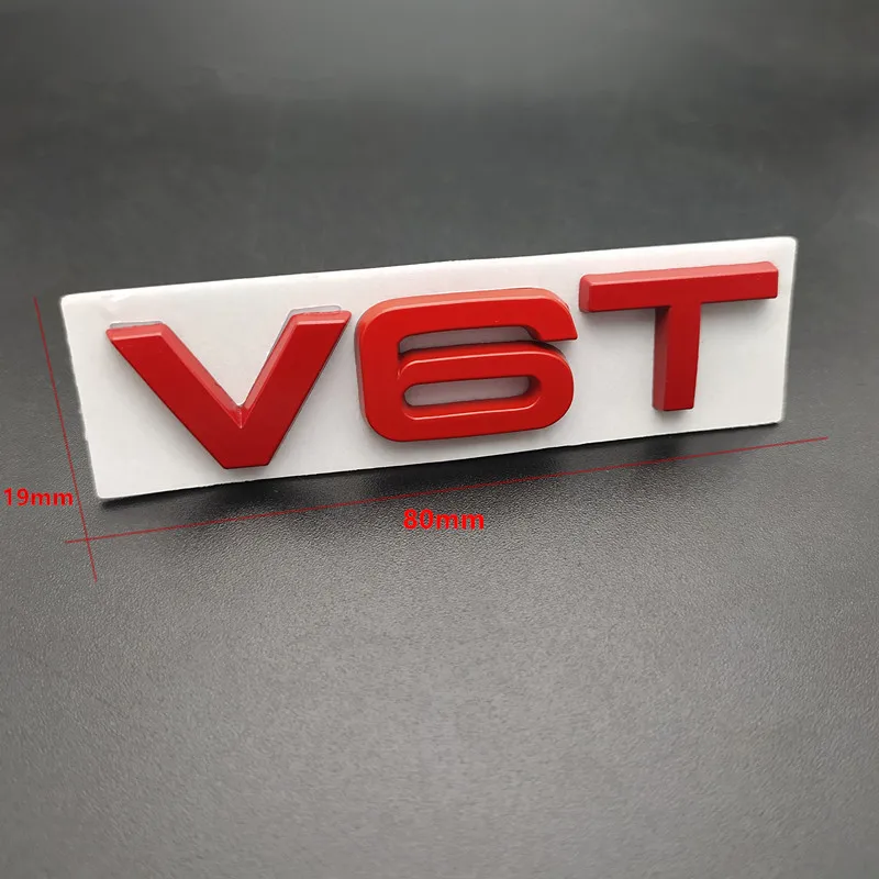 Автомобильный Стайлинг 3D металлический V6T V8T V6 V8 T крыло сбоку средства ухода за кожей эмблема хвостовая часть ствола значок на крыло Стикеры для Audi A4 A3 A5 A6 A1 Q3 Q5 Q7