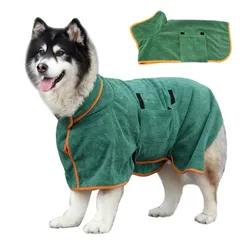 Pet Drying Coat Super Absorbent Pet Bathrobe Towel Large Medium Small Dog Cat Fast Dry Moisture Bath Bags Robe Soft Adjustable