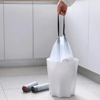 オンライン 30 個/ロールキッチン巾着ゴミ袋使い捨てハンドヘルドプラスチックくずかごごみポーチ