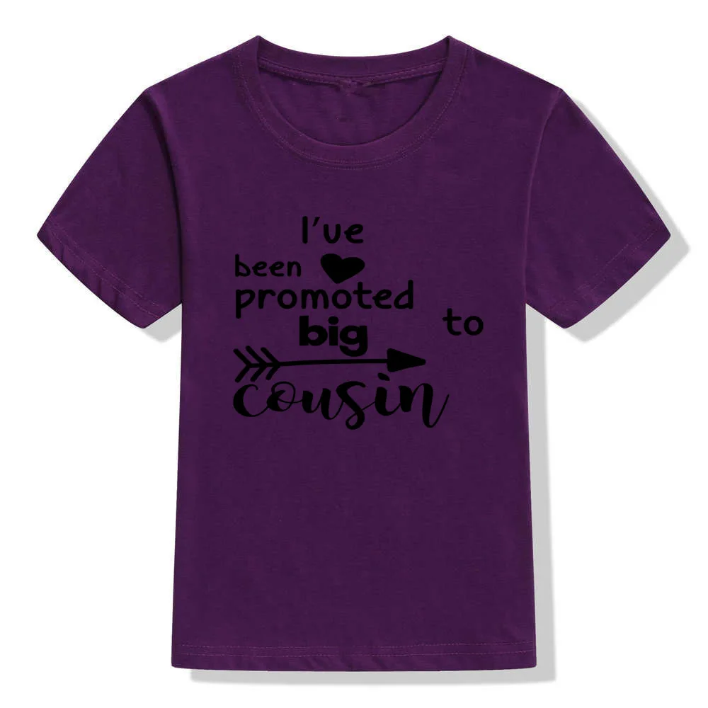 1 предмет, футболка с короткими рукавами для мальчиков и девочек с надписью «Big Cousin» летние футболки с надписью «Brothers and Sisters» Детская одежда - Цвет: H107-KSTPP-