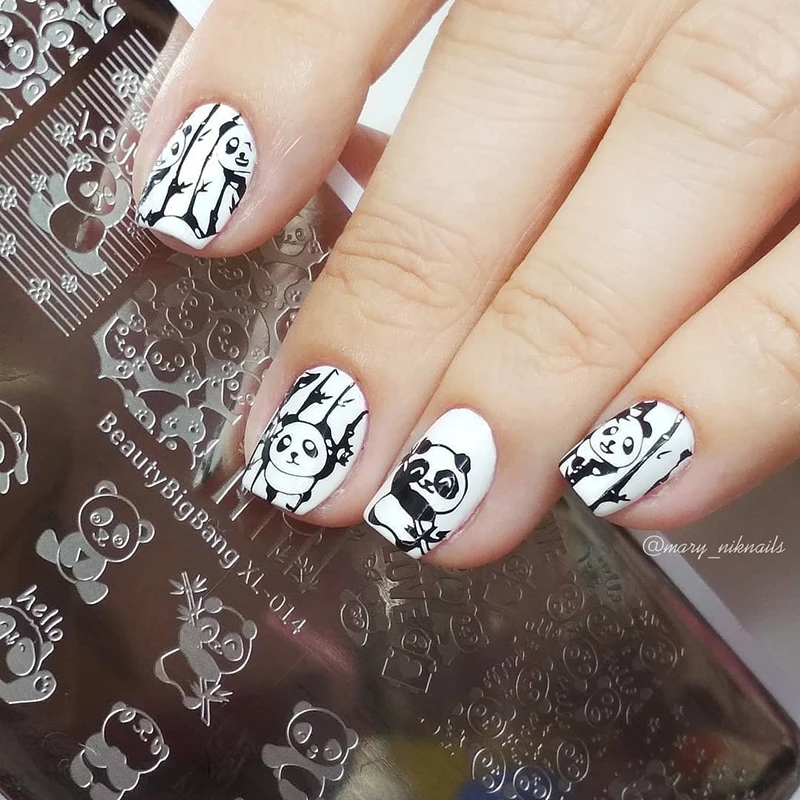 Beautybigbang нержавеющая сталь для ногтей штамповки пластины панда кружева стиль штамп для ногтей штамп Carimbo de unha штамповка пластины для ногтей искусство