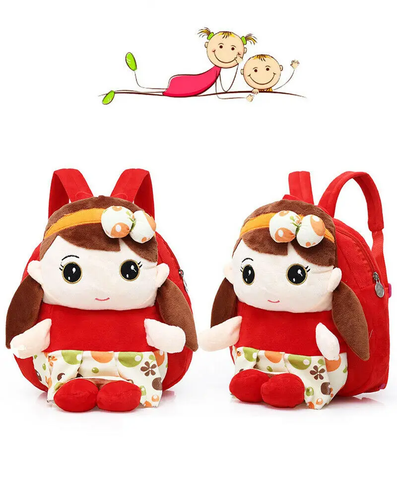 Cute girl Red Модный рюкзак в детский сад для маленьких девочек и мальчиков, школьная сумка для маленьких мальчиков и девочек, мультяшная сумка с животными - Цвет: Cute girl Red