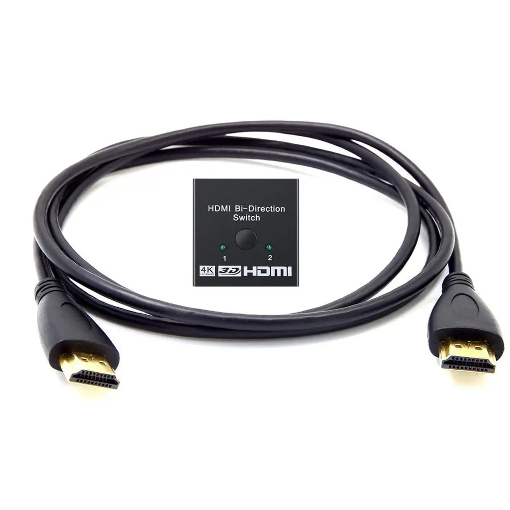

HDMI switcher 2 PORTS bidirectional manual switcher 2 X 1 / 1 X 2 HDMI hub-hdcp passthrough-supports Ultra HD 4 K 3d 1080P