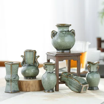 

Mini Ceramic Small Vase Creative Home Decoration Flower Arrangement Wholesale Custom Bronze Glaze Vintage Grow Flower Holder