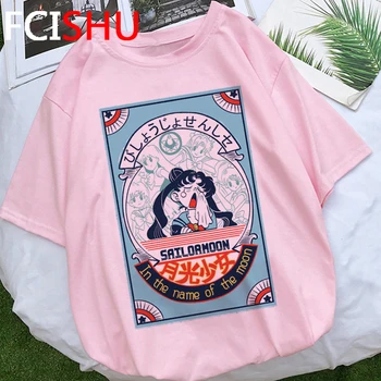 

Sailor Moon Kawaii Usagi T-shirt Women Cute Cat Anime Ladies Tshirt Funny Cartoon Aesthetic T Shirt Graphic Top Tees Female