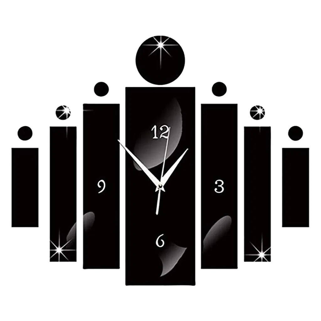 Luxury 3D Diy Mirror Wall Stickers Brief Modern Style Quartz Living Room Wall Clock Home Decoration Watch Sticker Gifts
