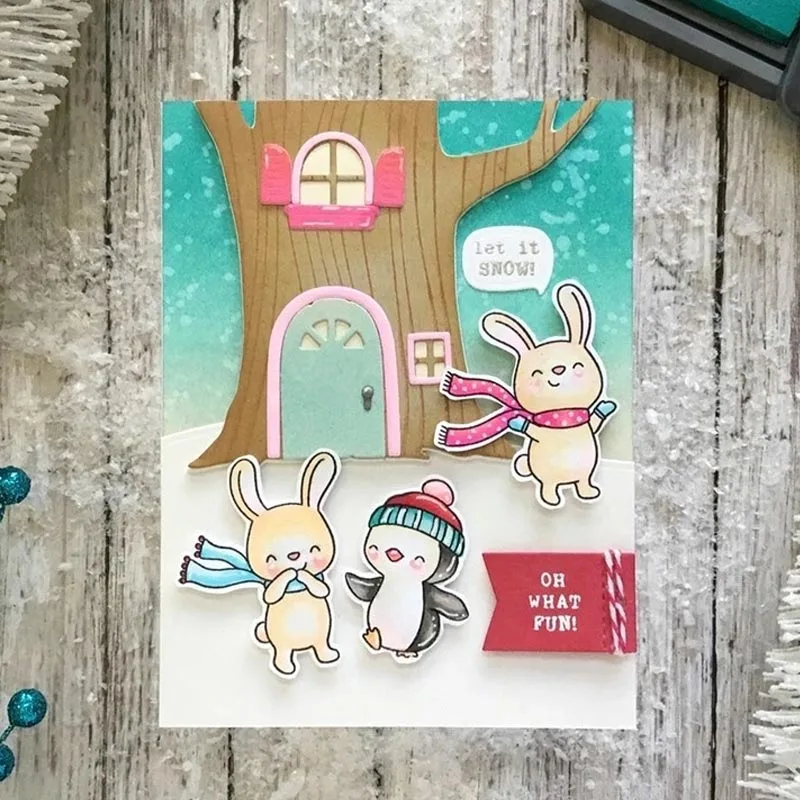 Cozy Tree House Metal Cutting Dies Stencils Cozy Tree House Die Cut For Card Making DIY New 2019 Crafts Cards