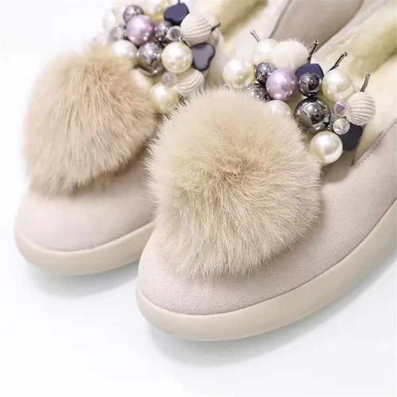 Женская обувь на плоской подошве; scarpe donna; зимняя обувь; sapato feminino; обувь с бусинами и цветами; Zapatos De Mujer; женская обувь; женские лоферы из флока