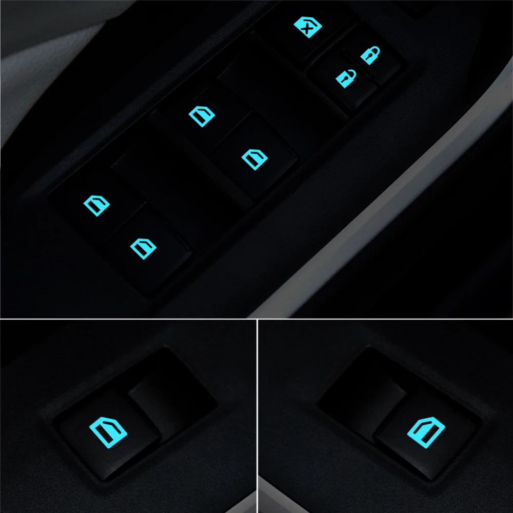 Luminous Car Door Window Lift Button Sticker for Toyota camry chr corolla rav4 yaris prius Auris prado Verso Tundra hilux car door stickers,car sticker,car stickers,car body stickers
