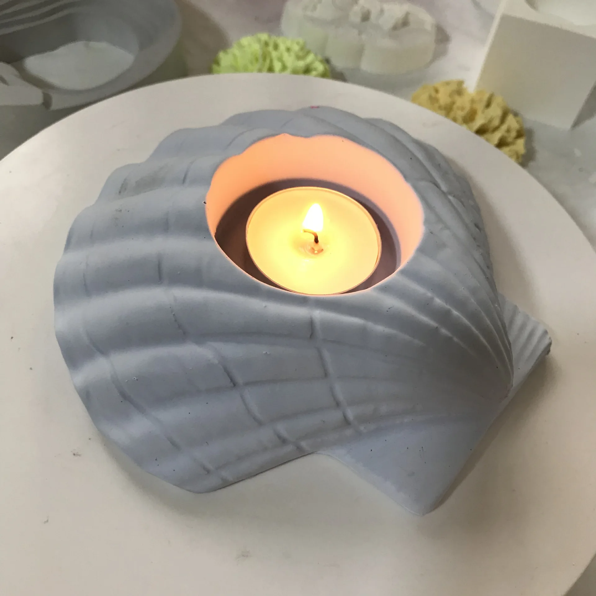 

Shell Silicone Pot Mould for Handmade Candle Sticker Holder Mold Aromatherapy Candlestick 3D Conch Molds