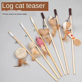 

Cat Toys Interactive Cat Toys Play with Cat Stick Interactive Zihi Feather Cloth Mouse Puzzle Wooden Rod Play with Cat Paper