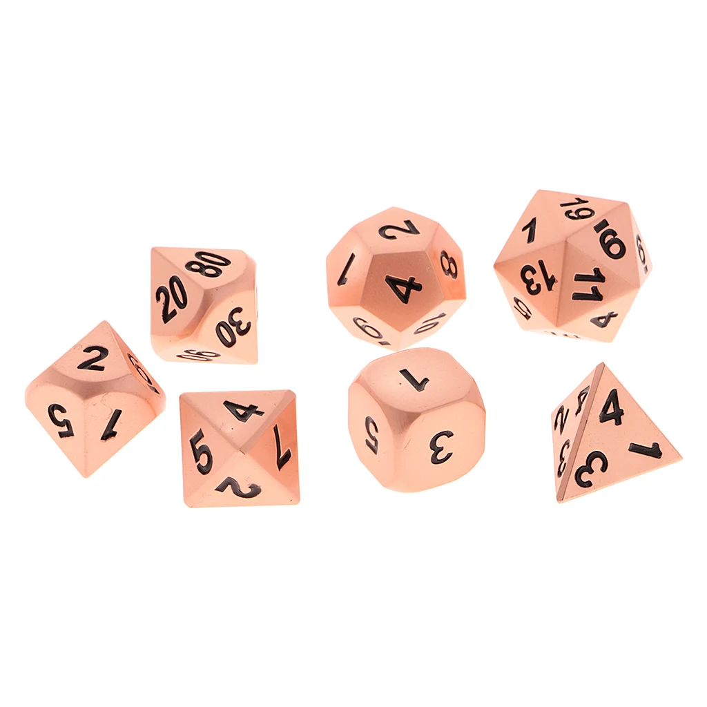7 шт многогранные кубики настольная игра ж/коробка для подземелья и игрушечные драконы медь