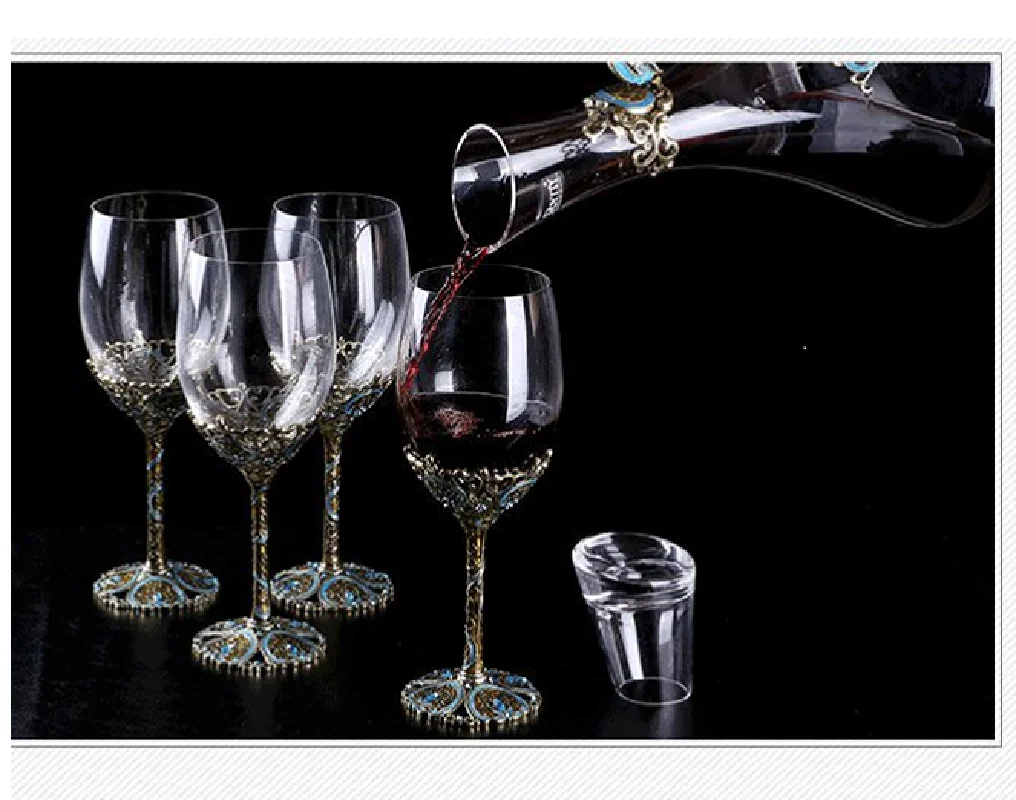 Фужеры высокого класса Vintage Crystal Костюм красного вина Металлический стеклянный
